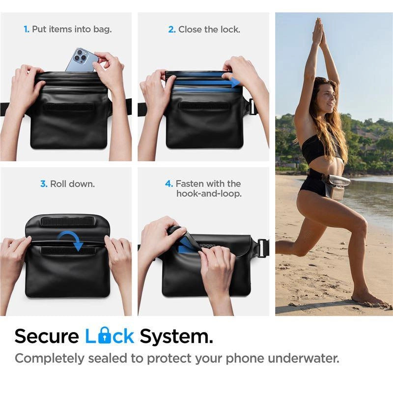 Torba Spigen Aqua Shield A620 wodoodporna biodrowa IPX8 - czarna – zdjęcie 12