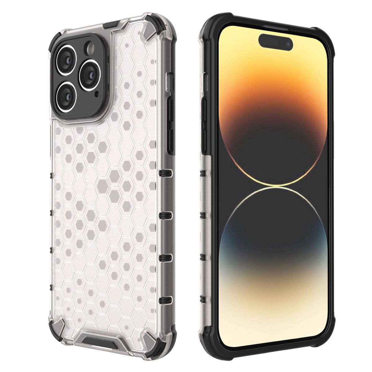 Honeycomb etui iPhone 14 Pro pancerny hybrydowy pokrowiec czarne – zdjęcie 16