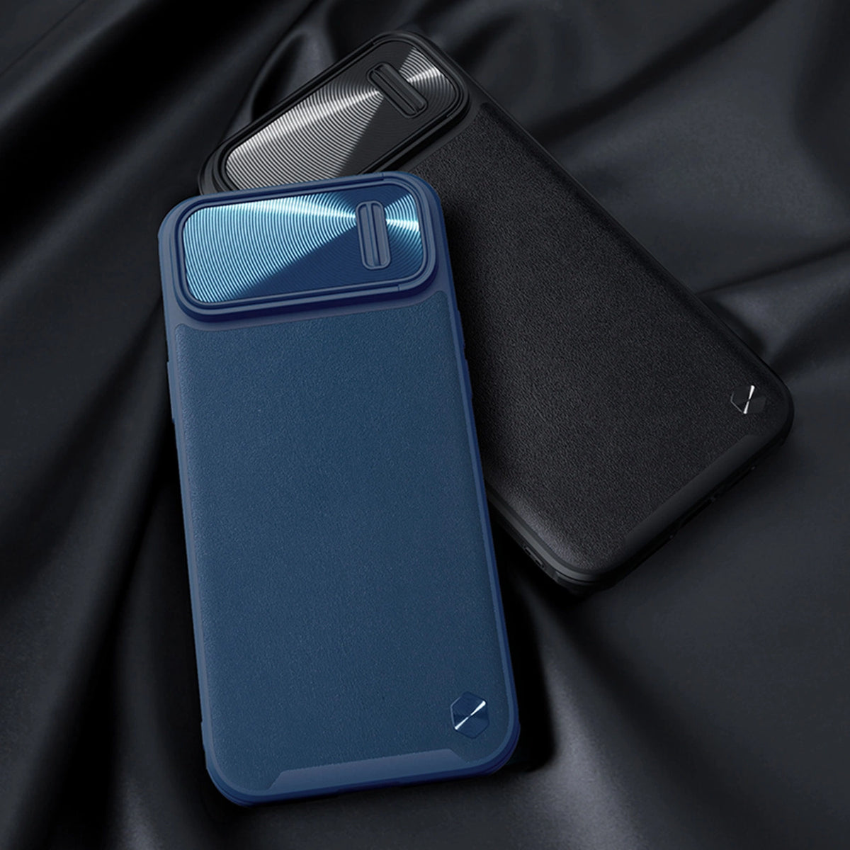 Nillkin CamShield Leather S Case etui iPhone 14 Plus na aparat niebieskie – zdjęcie 15