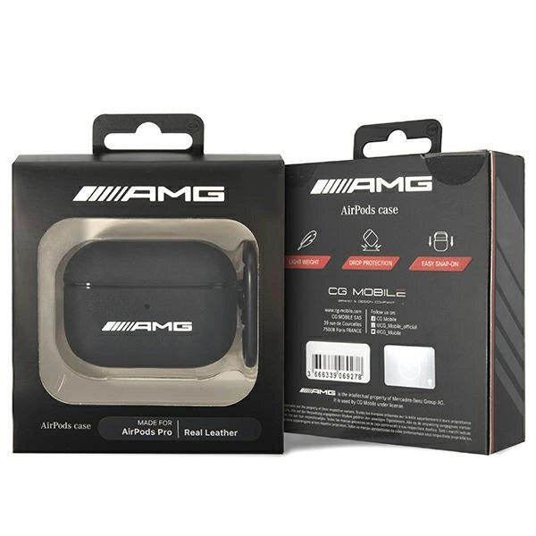 Etui AMG Leather Big Logo na AirPods Pro - czarne – zdjęcie 3