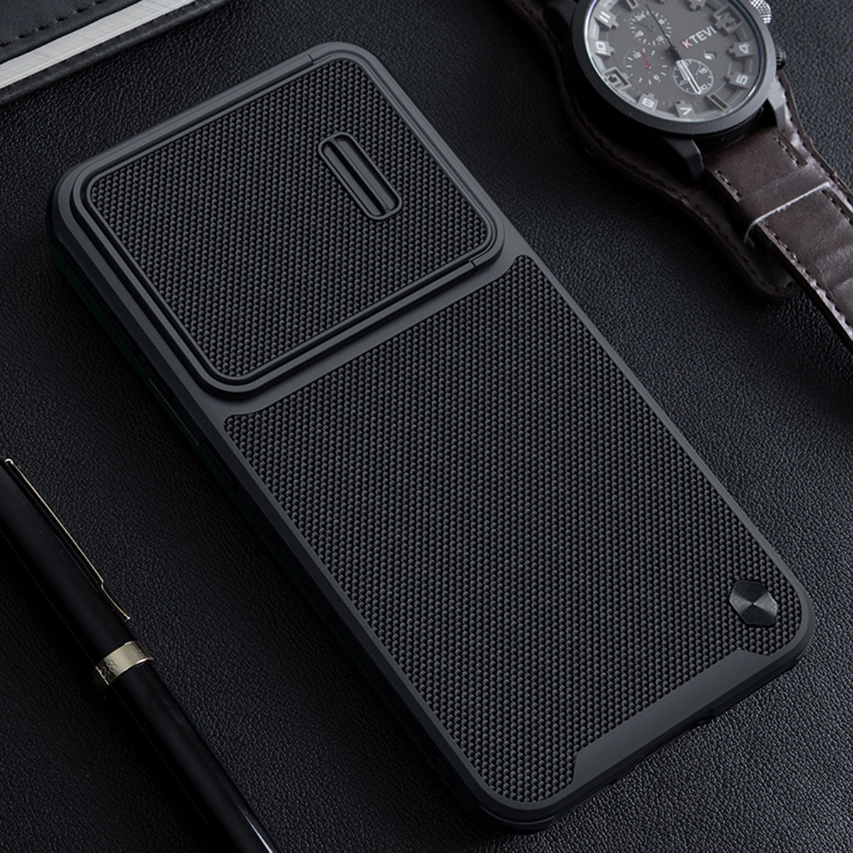 Nillkin Textured S Case etui Samsung Galaxy S23+ pancerny na aparat czarne – zdjęcie 16
