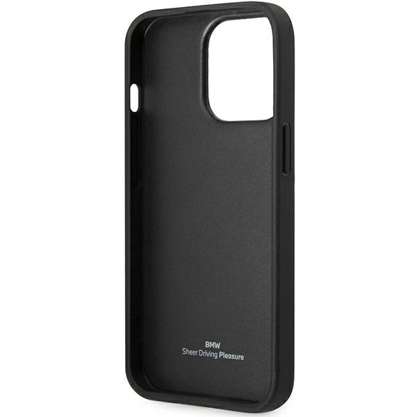 Etui BMW Leather Blue Dots na iPhone 14 Pro - czarne – zdjęcie 7