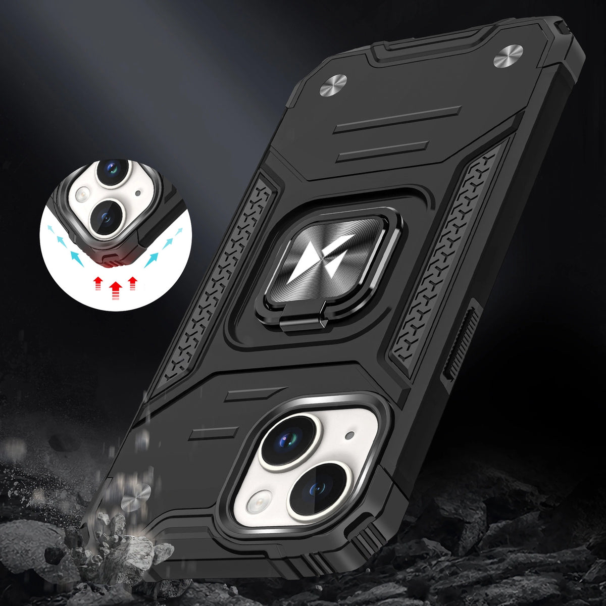 Pancerne etui z uchwytem do iPhone 15 Plus Wozinsky Ring Armor - czerwone – zdjęcie 7
