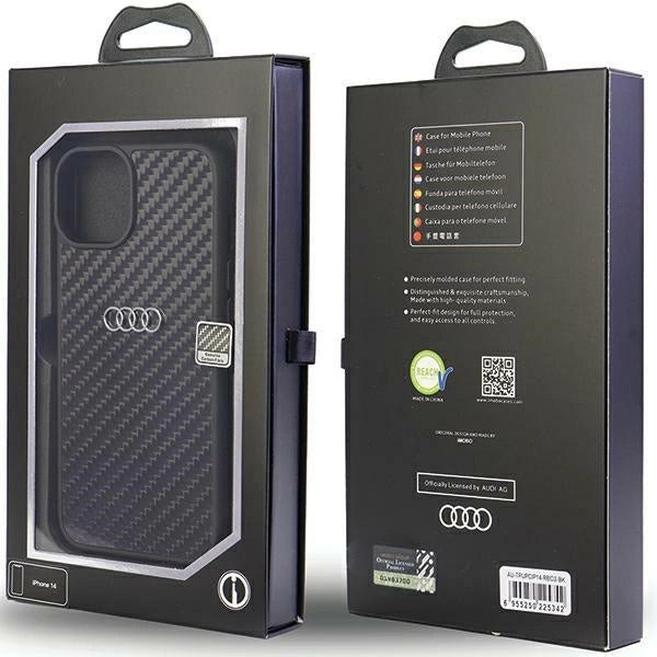 Etui Audi Carbon Fiber na iPhone 14 - czarne – zdjęcie 3