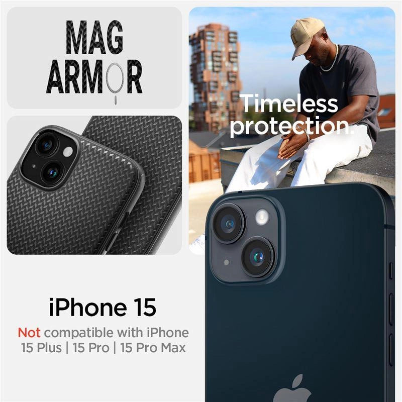 Etui Spigen Mag Armor MagSafe na iPhone 15 - czarny mat – zdjęcie 14