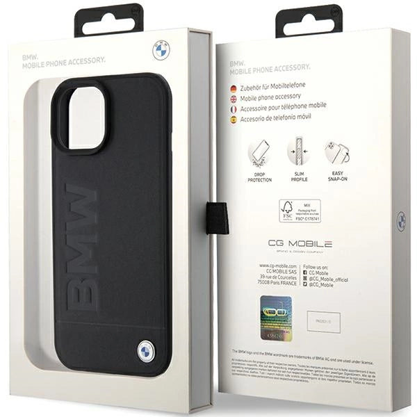 Etui BMW Leather Hot Stamp na iPhone 15 Plus - czarne – zdjęcie 8