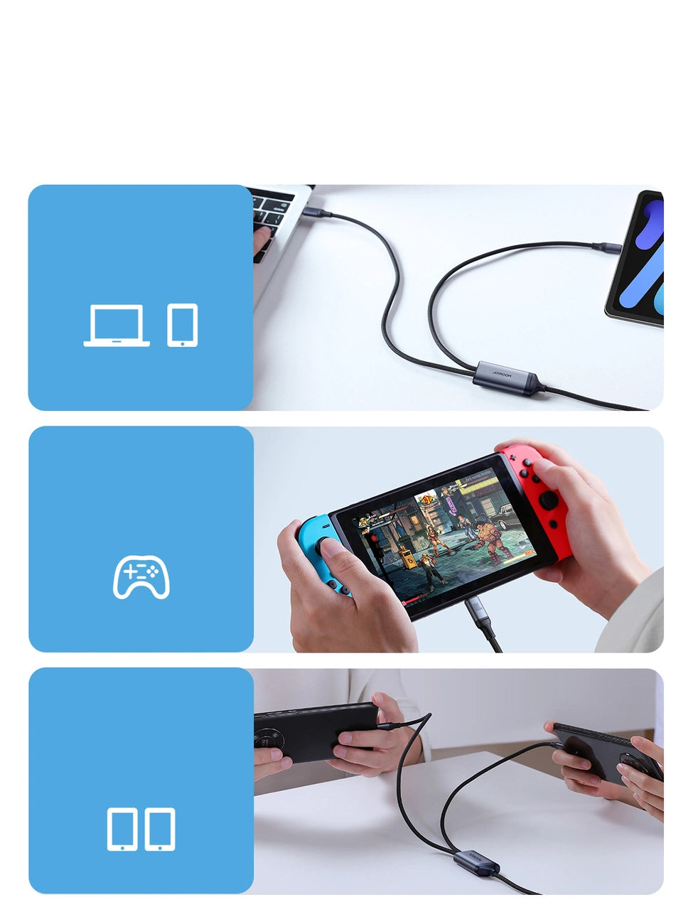 Kabel Joyroom Speedy Series S-A21 2w1 USB-C - USB-C / USB-C 100W - czarny – zdjęcie 14