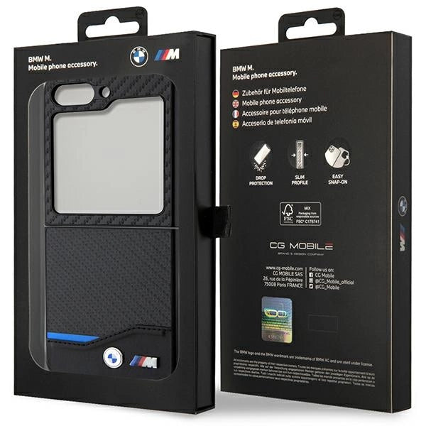 Etui BMW Leather Carbon do Samsung Galaxy Z Flip 5 - czarne – zdjęcie 8