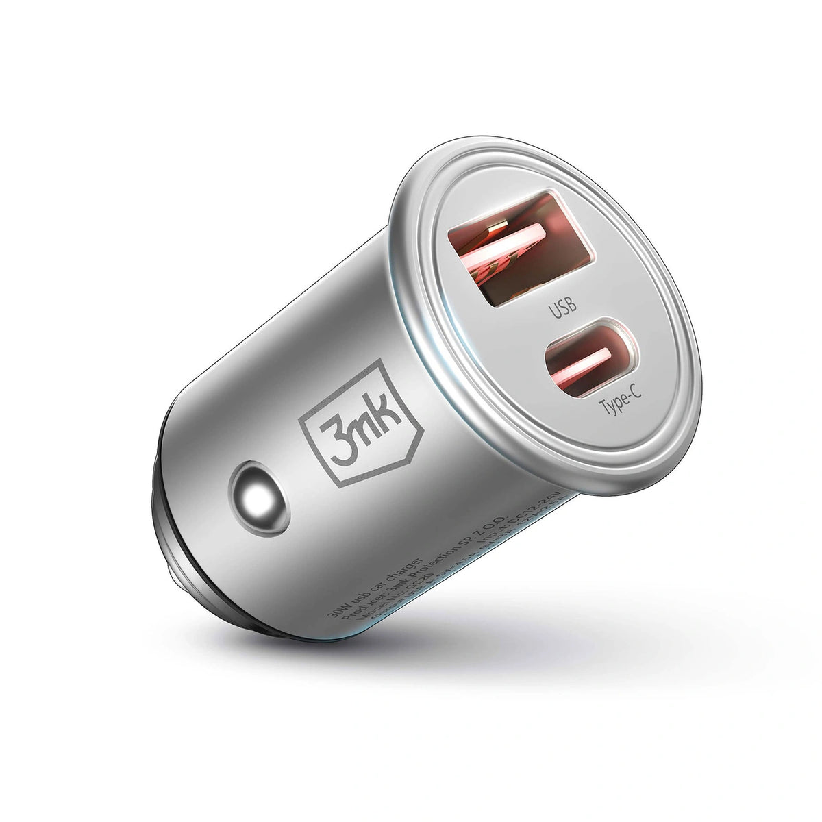 Ładowarka samochodowa 3mk Hyper Car Charger 45W USB-C USB-A - srebrna – zdjęcie 9