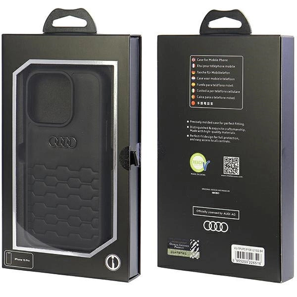 Etui Audi GT Synthetic Leather do iPhone 15 Pro - czarne – zdjęcie 4
