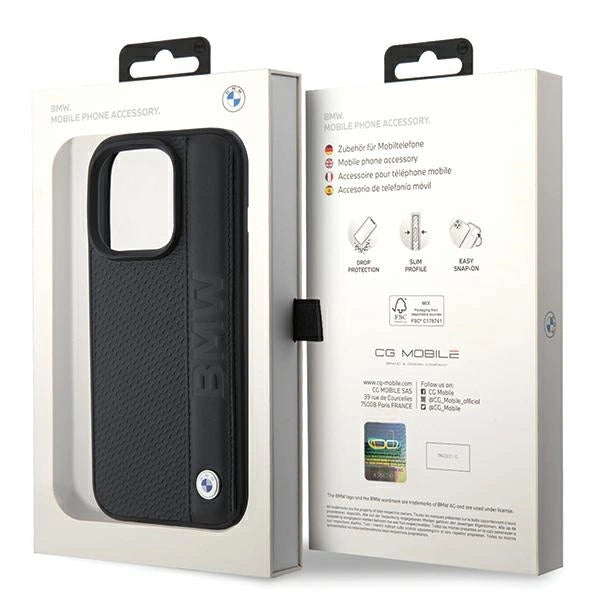 Etui BMW Leather Textured & Stripe na iPhone 15 Pro Max - czarne – zdjęcie 8