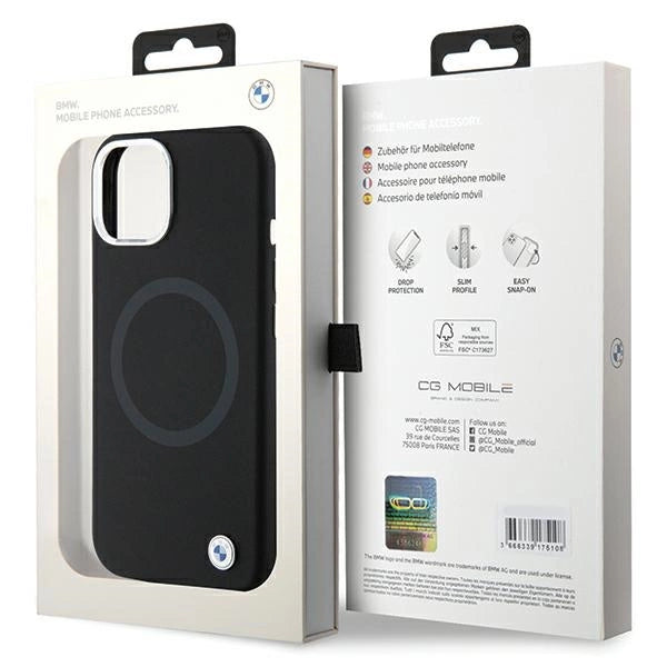 Etui BMW Signature Liquid Silicone MagSafe na iPhone 15 Plus - czarne – zdjęcie 8