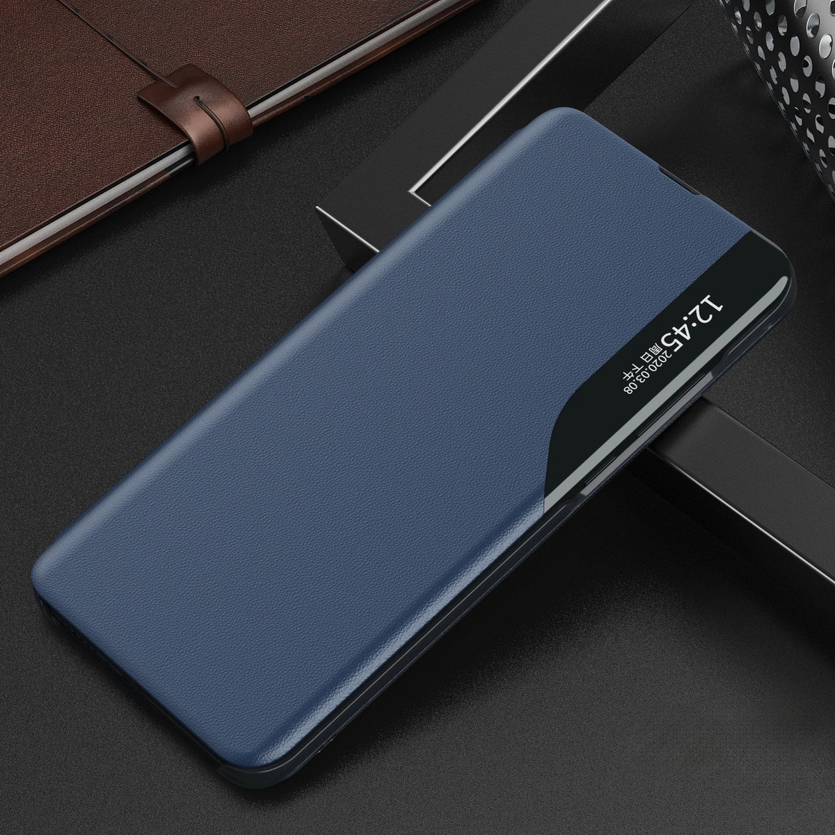 Etui Eco Leather View do Xiaomi POCO C65 / Redmi 13C z klapką - niebieskie – zdjęcie 2