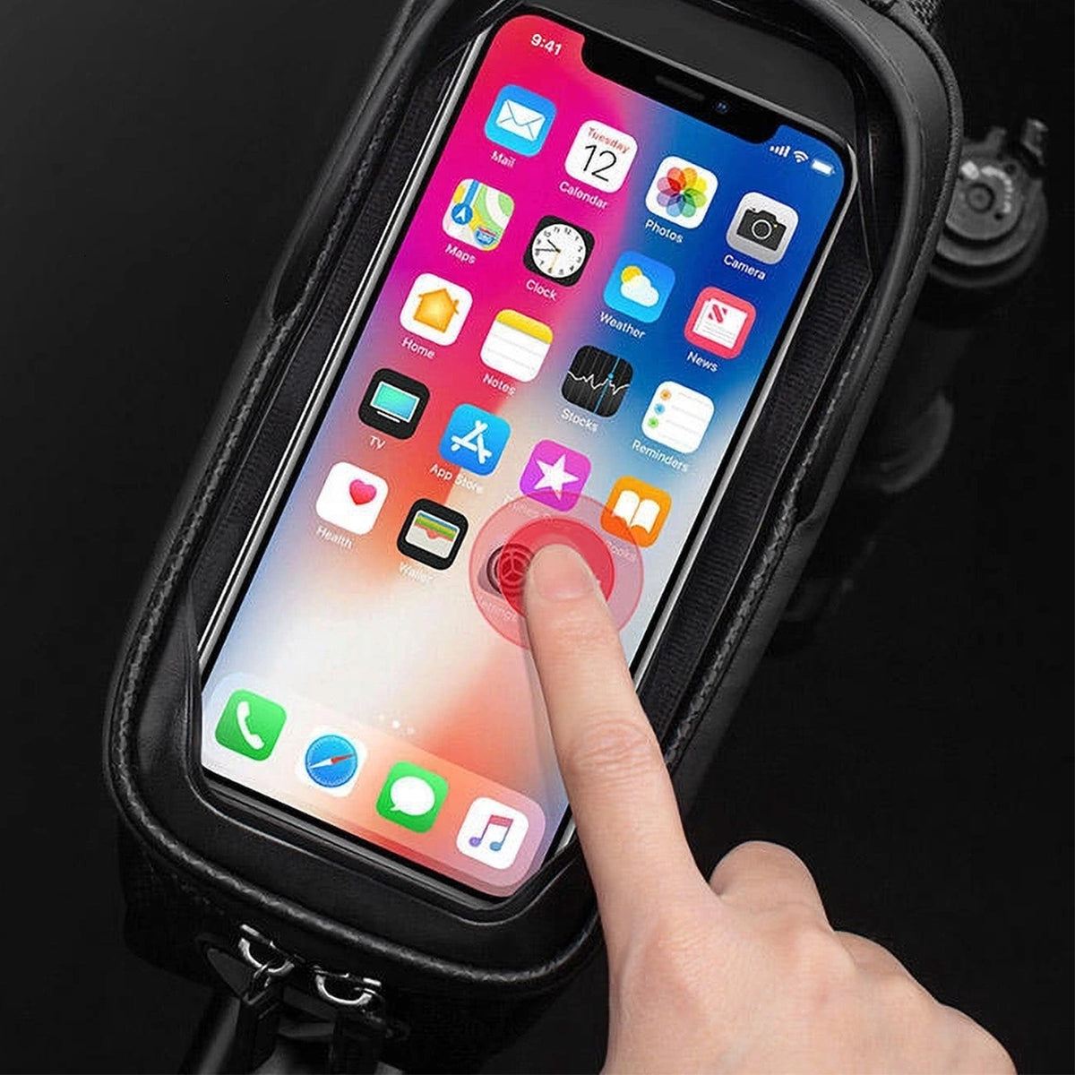 Sakwa rowerowa Rockbros B68-1 na ramę pancerna z na telefon 1.7l - czarna – zdjęcie 11