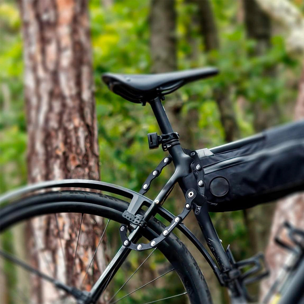 Zapięcie rowerowe Rockbros WD795 składane na klucz - czarne – zdjęcie 6