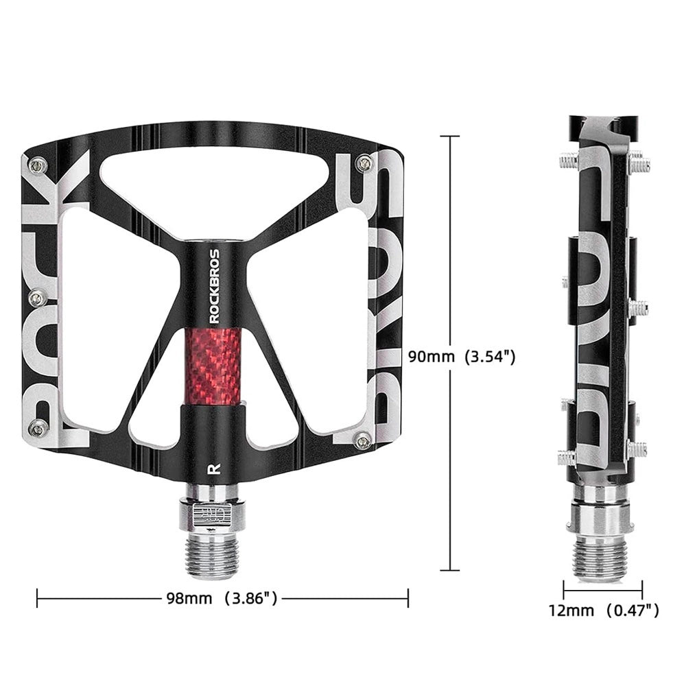 Pedały rowerowe Rockbros 37213071001 ze stopu aluminium - czarne – zdjęcie 6