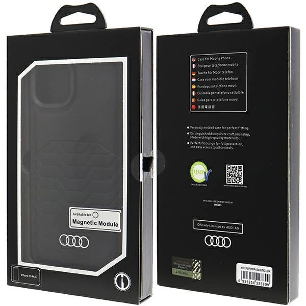 Etui Audi Synthetic Leather z MagSafe na iPhone 15 Plus / 14 Plus - czarne – zdjęcie 7