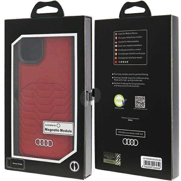 Etui Audi Synthetic Leather z na iPhone 15 Plus / 14 Plus - czerwone – zdjęcie 7