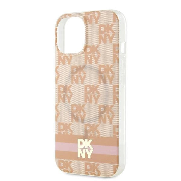 Etui DKNY IML Checkered Mono Pattern & na iPhone 15 / 14 / 13 - różowe
