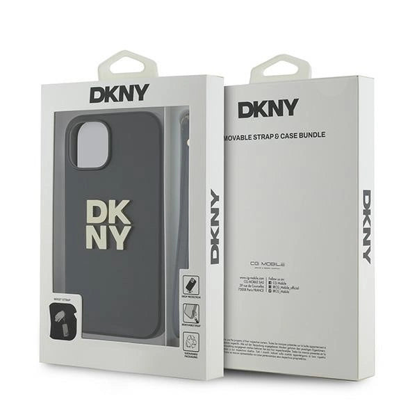 Etui DKNY Wrist Strap Stock Logo na iPhone 15 Plus - czarne – zdjęcie 7