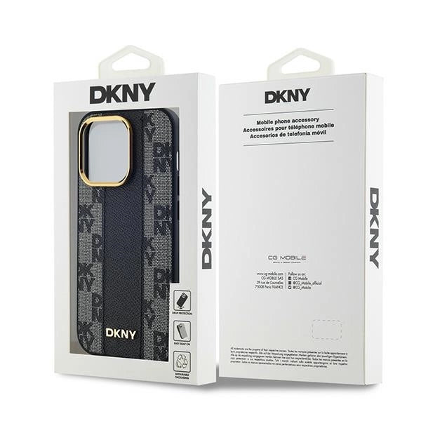 Etui DKNY Leather Checkered Mono Pattern MagSafe na iPhone 14 Pro - czarne – zdjęcie 8
