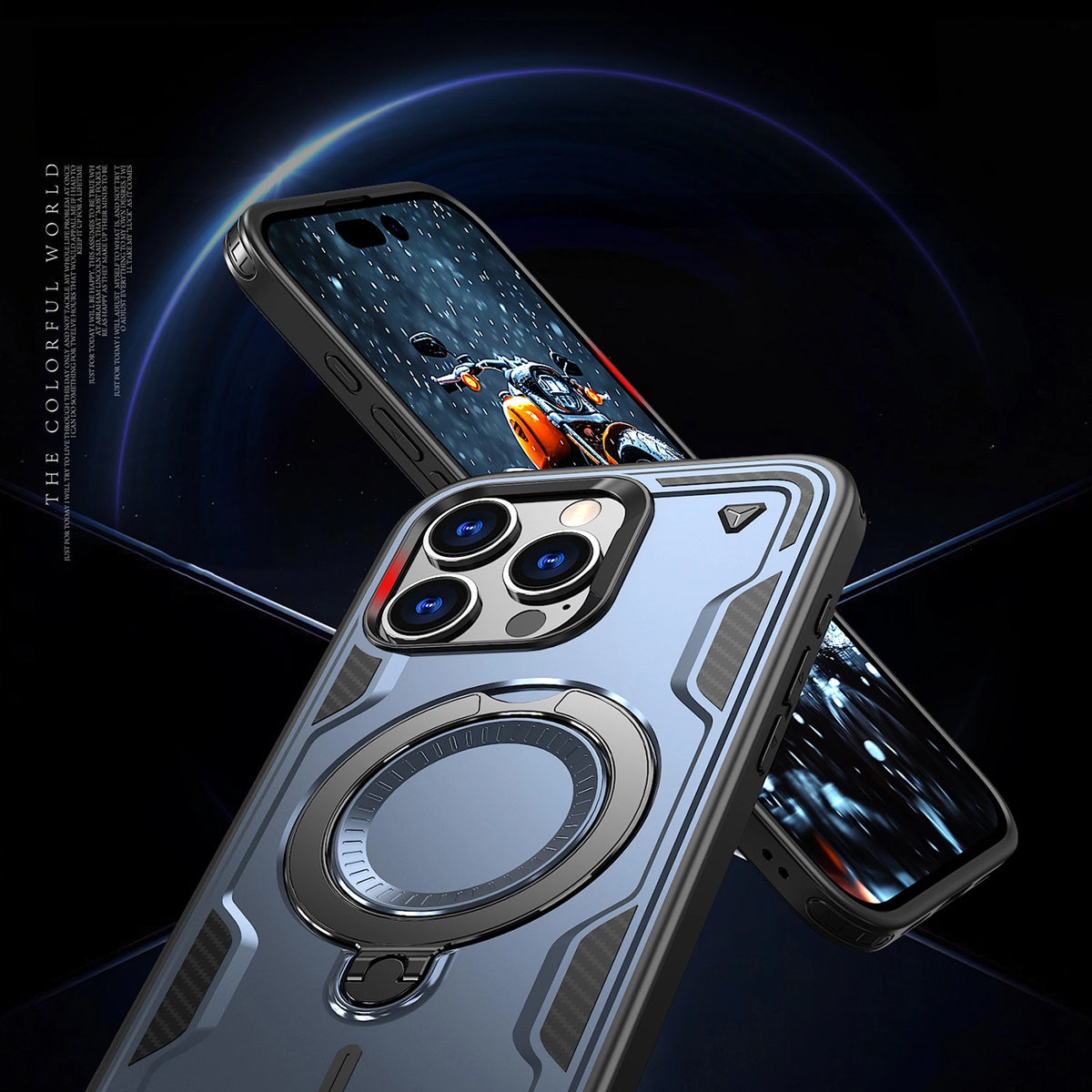 Etui Hybrid Armor Trendy z MagSafe na iPhone 16 Pro Max - niebieskie – zdjęcie 6