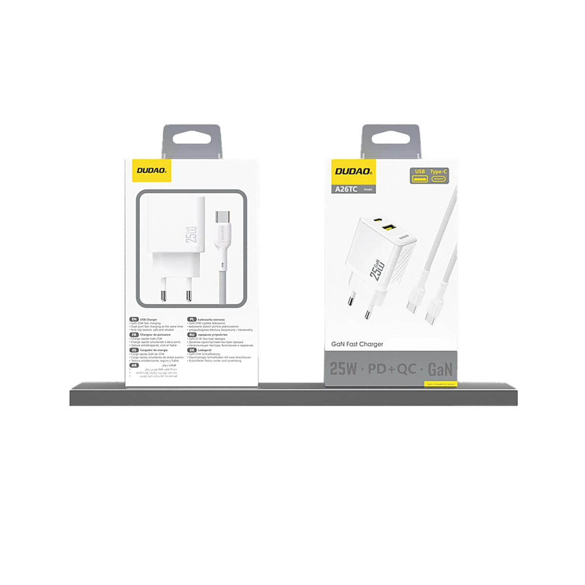 Ładowarka Dudao A26T GaN 25W USB-A, USB-C - biała – zdjęcie 4