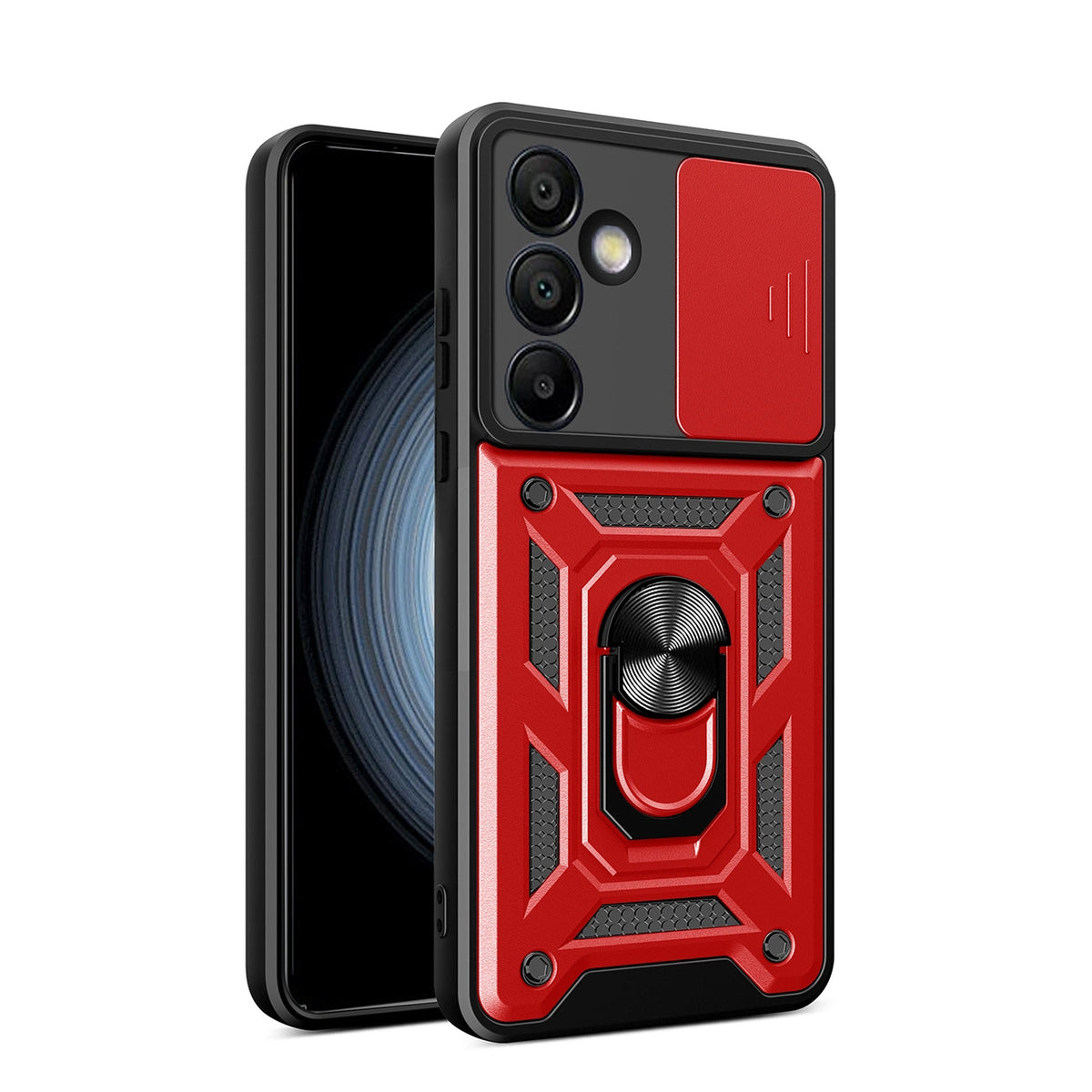 Etui pancerne Hybrid Armor Camshield z do Samsung Galaxy S25+ - czerwone