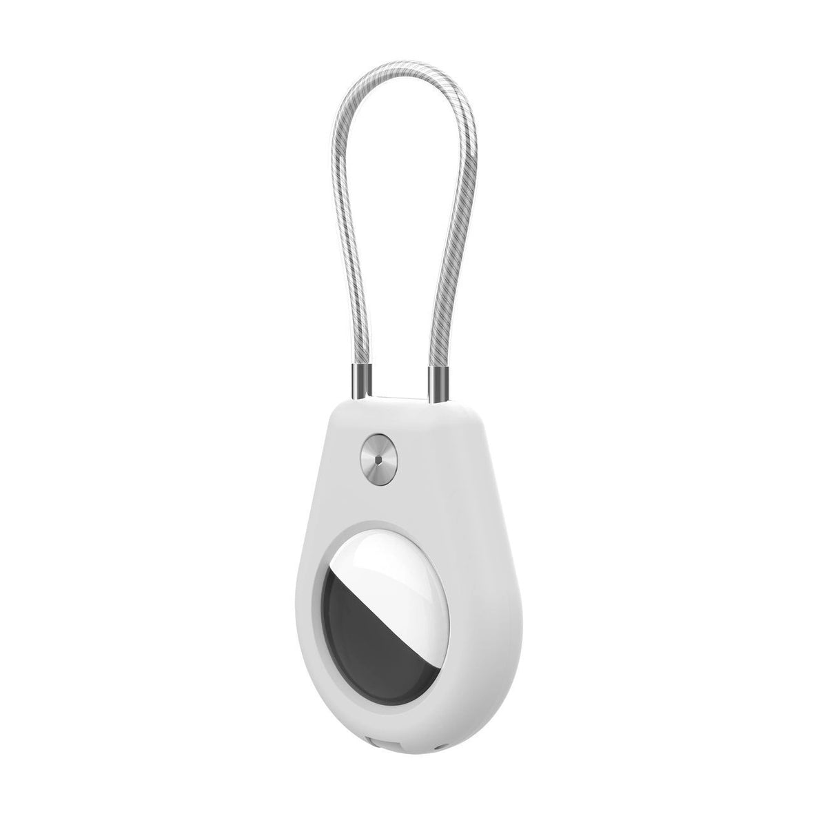 Etui na Apple AirTag ze stalową linką - czarne + białe (2 sztuki) – zdjęcie 3