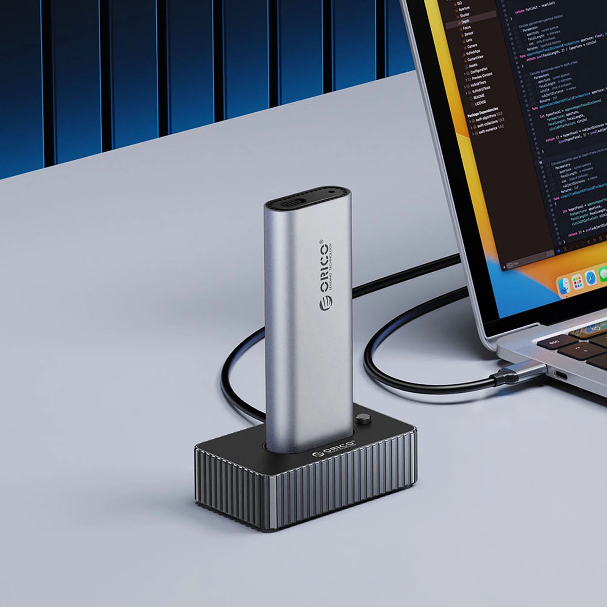 Stacja dokująca Orico IT18C3 na dysk M.2 NVMe/SATA - szara – zdjęcie 3