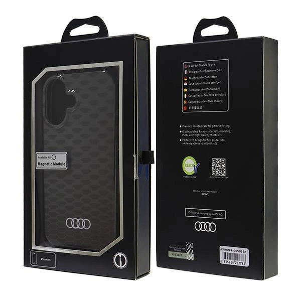 Etui Audi IML Stitching Pattern MagSafe na iPhone 16 6.1" - czarne – zdjęcie 7