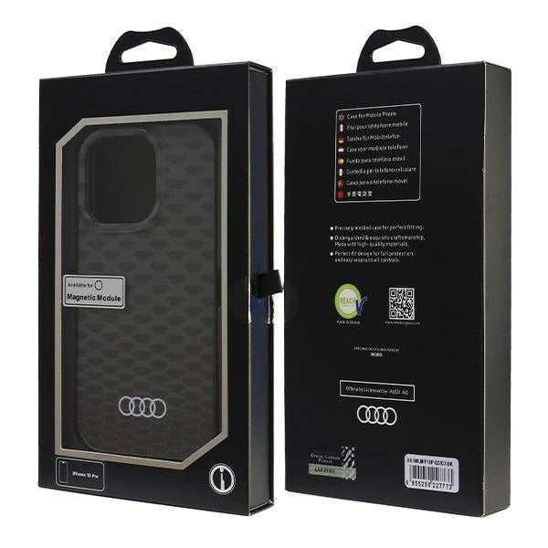 Etui Audi IML Stitching Pattern MagSafe na iPhone 16 Pro 6.3" - czarne – zdjęcie 7
