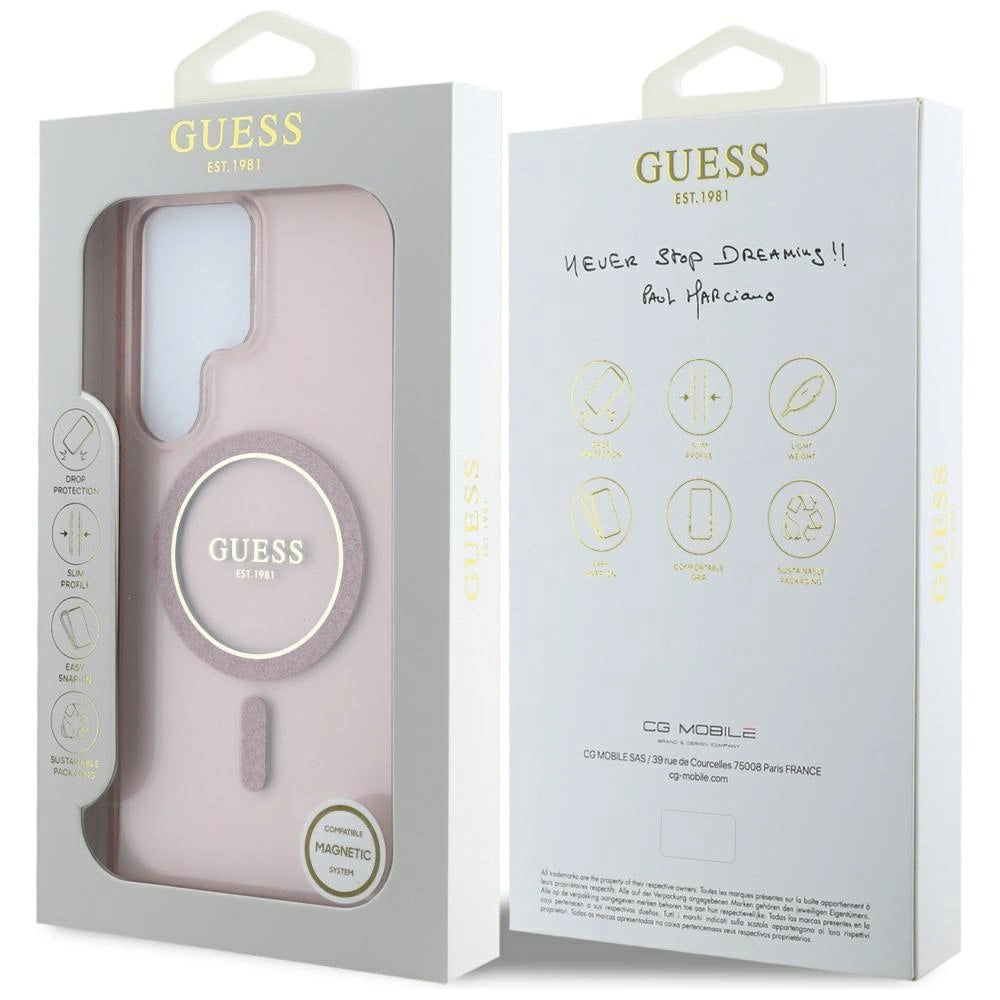 Etui Guess Glitter Circle Classic na Samsung Galaxy S25 Ultra - różowe – zdjęcie 8