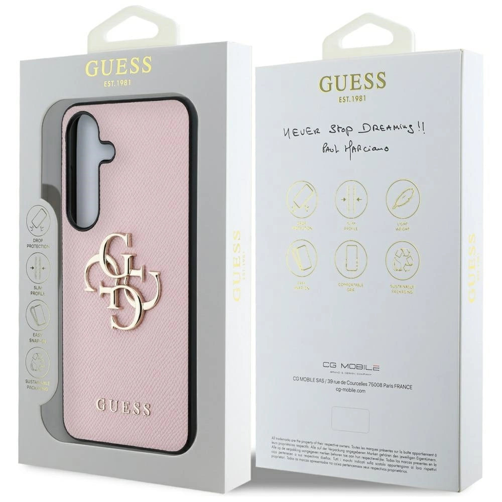 Etui Guess Grained Big 4G Logo Small Classic do Samsung Galaxy S25 różowy – zdjęcie 8