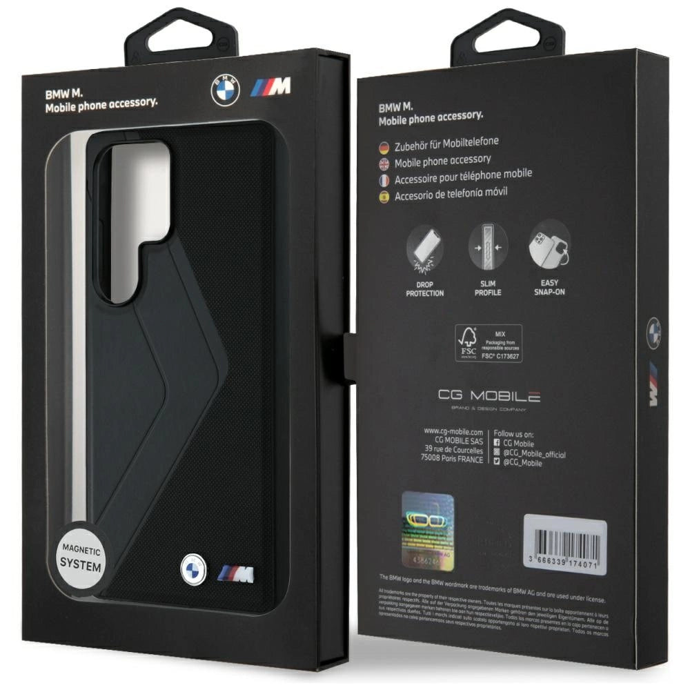 Etui BMW Leather Oversized Stripes na Samsung Galaxy S25 Ultra - czarne – zdjęcie 8