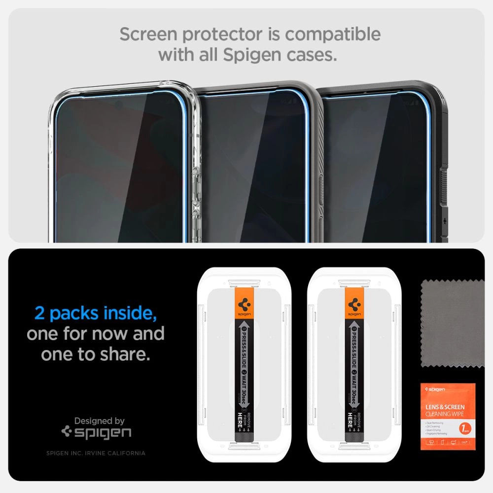 Szkło prywatyzujące Spigen Glas.TR "Ez Fit" na Google Pixel 9 / 9 Pro – zdjęcie 11