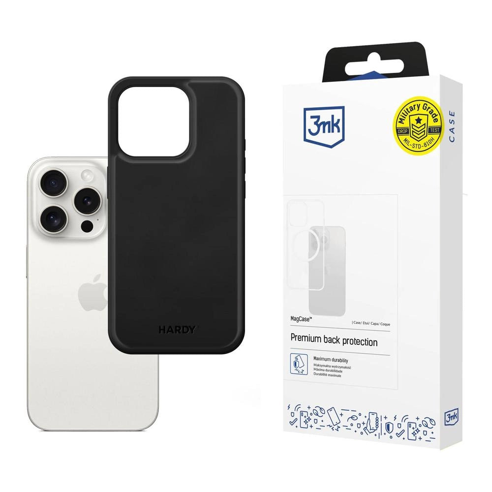 Etui 3mk Hardy Apple Silky Leather na Apple iPhone 15 Pro Max - czarne