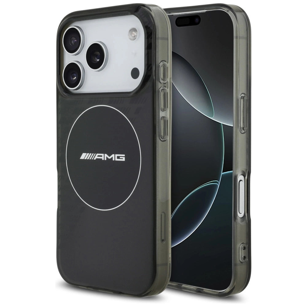 Etui AMG Double Layer Transparent Smocked MagSafe do iPhone 17 Pro - czarne