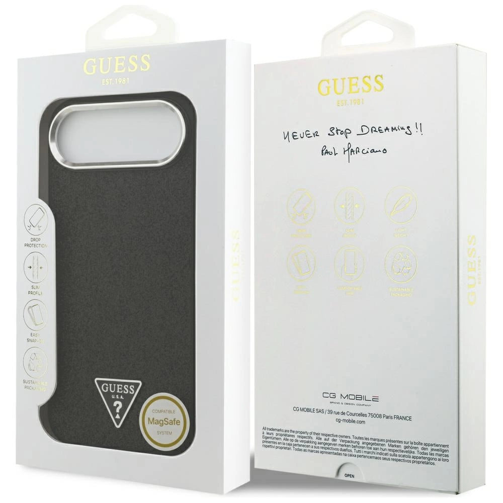 Etui Guess Glitter Triangle Logo MagSafe do iPhone 17 Air - czarne – zdjęcie 8