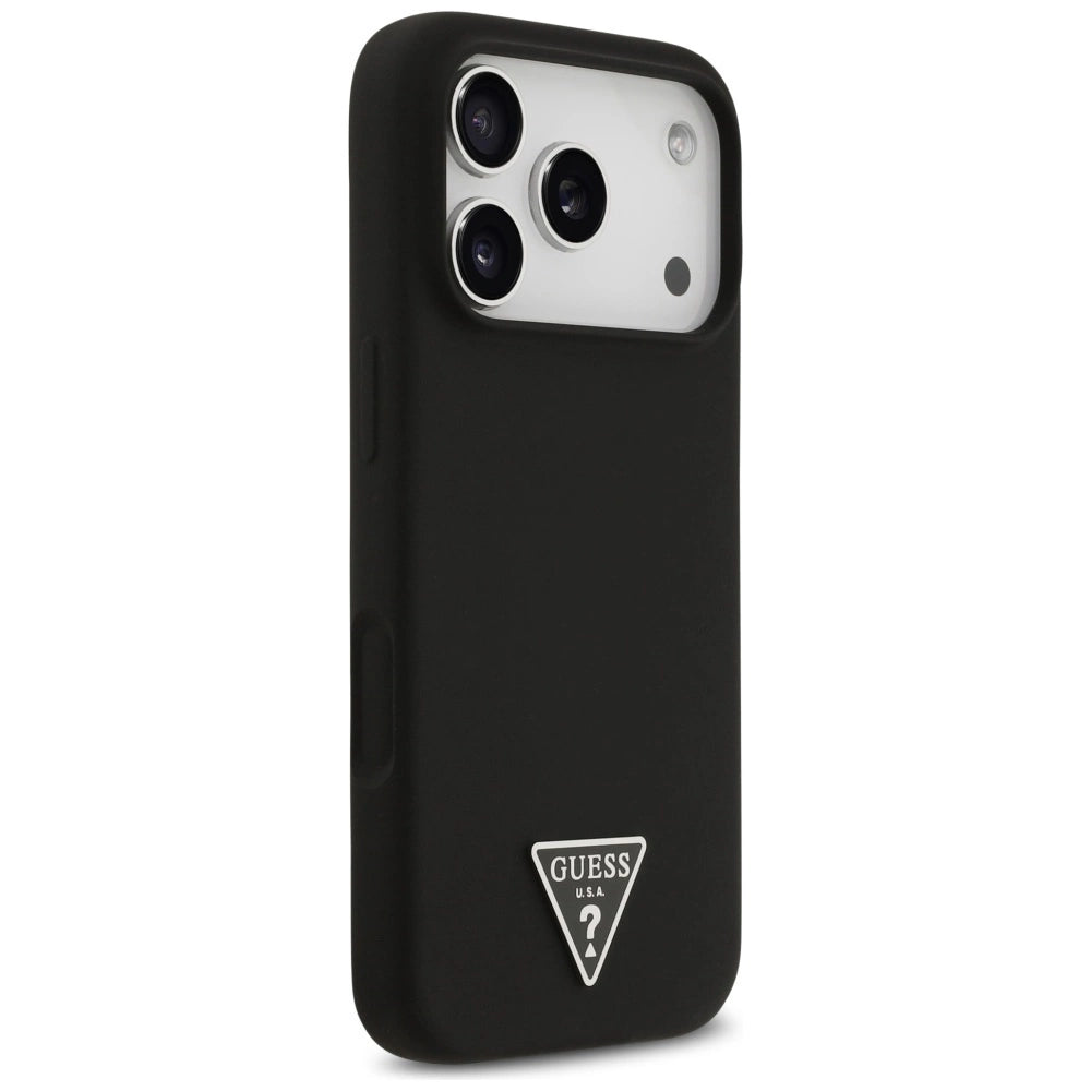 Etui Guess Silicone Triangle Logo MagSafe do iPhone 17 Pro - czarne
