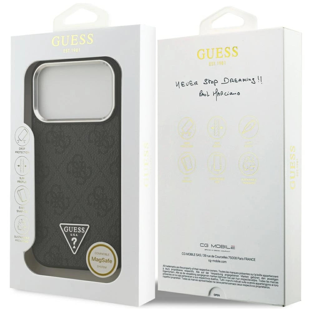 Etui Guess 4G Triangle Logo MagSafe na iPhone 17 Pro - czarne – zdjęcie 8