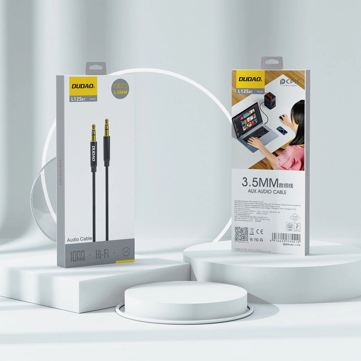 Kabel AUX Dudao L12S mini jack 3.5mm 1m 3 polowy stereo - czarny – zdjęcie 8