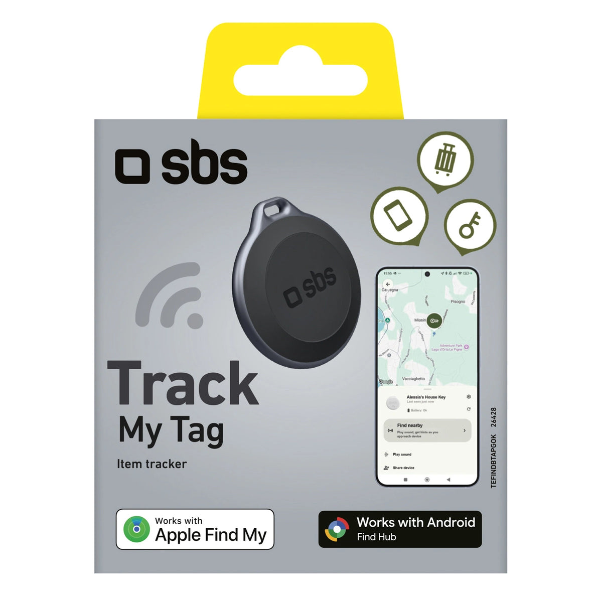 Lokalizator SBS My Tag tracker kompatybilny z iOS i Android - czarny – zdjęcie 2