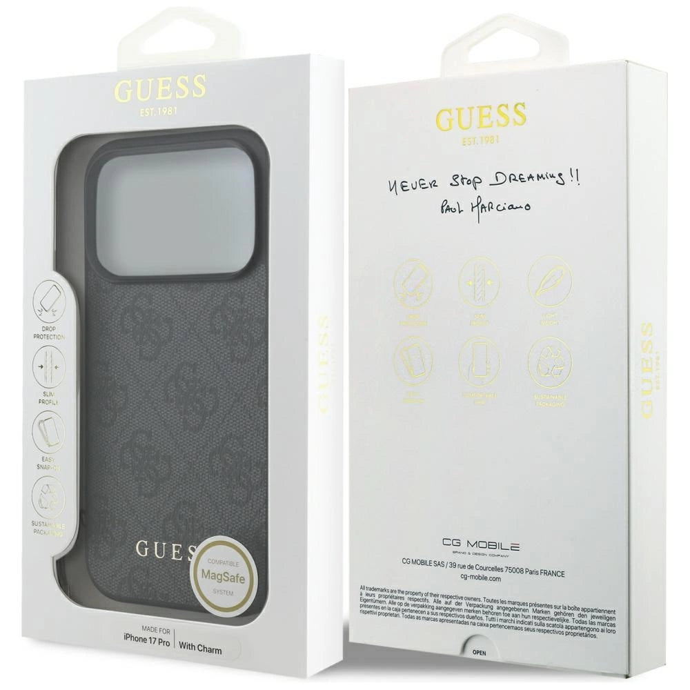 Etui Guess 4G Charms Collection MagSafe na iPhone 17 Pro - czarne – zdjęcie 7
