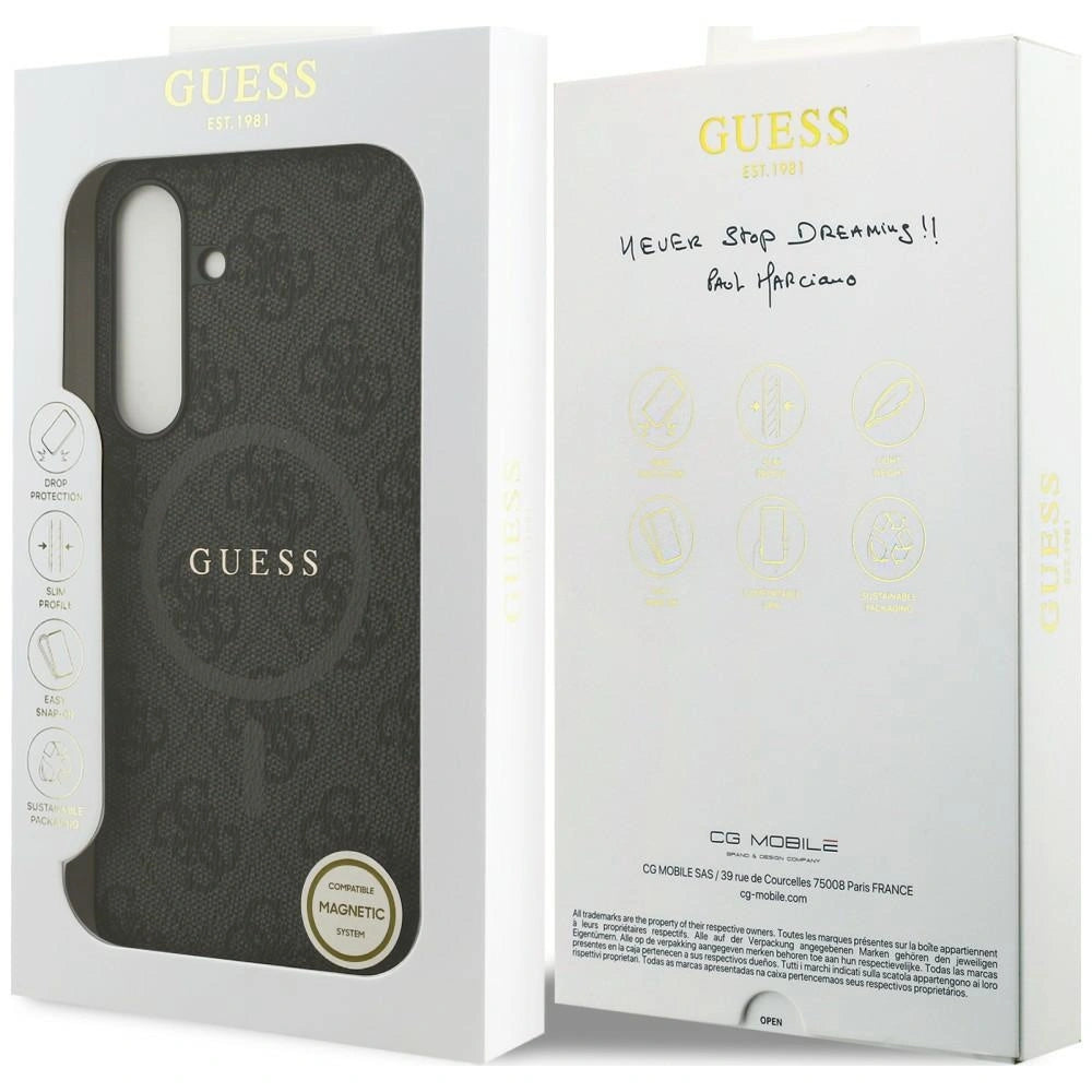 Etui Guess 4G Ring Classic Logo MagSafe na Samsung Galaxy S25 FE - czarne – zdjęcie 8