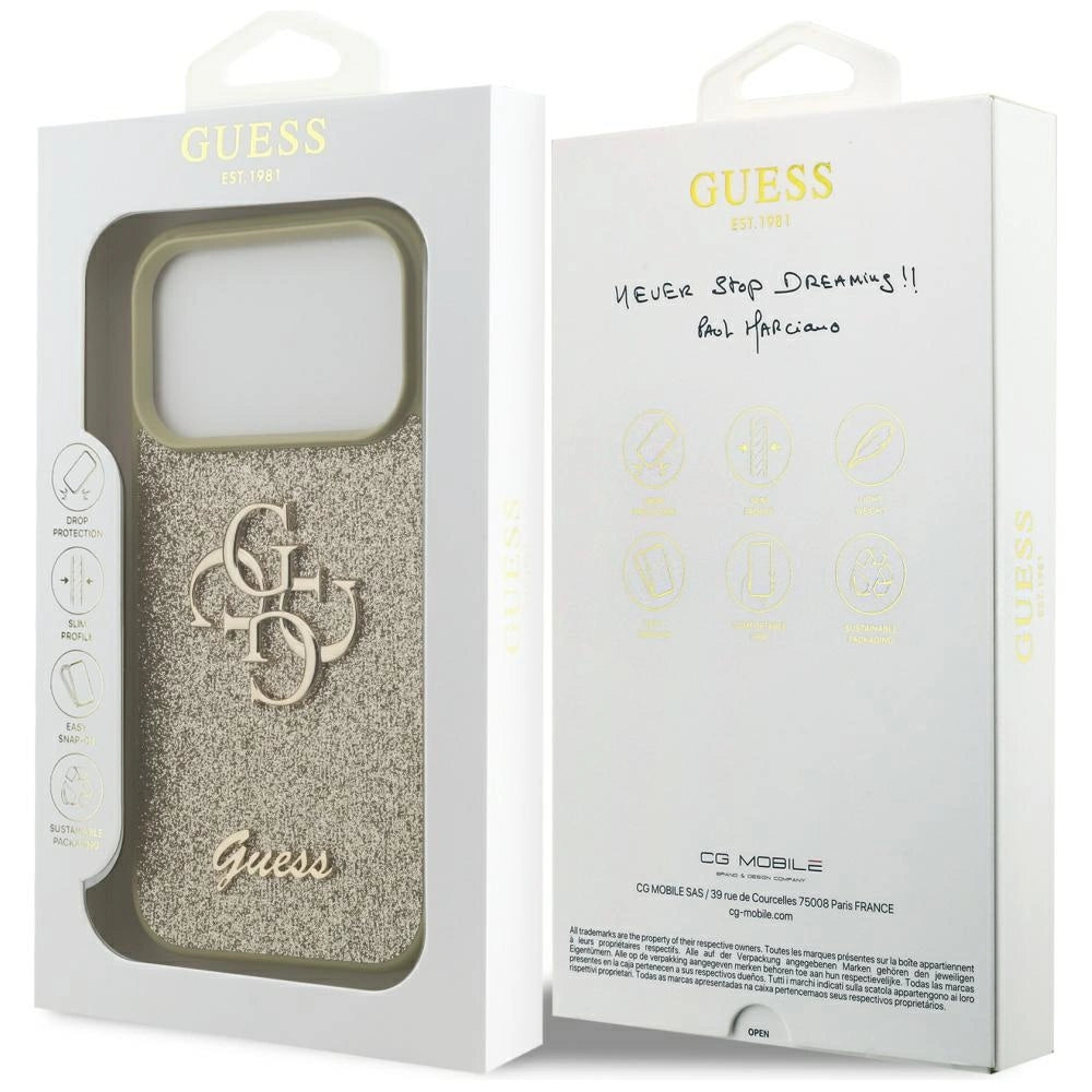 Etui Guess Fixed Glitter Big 4G na iPhone 17 Pro - złote – zdjęcie 8