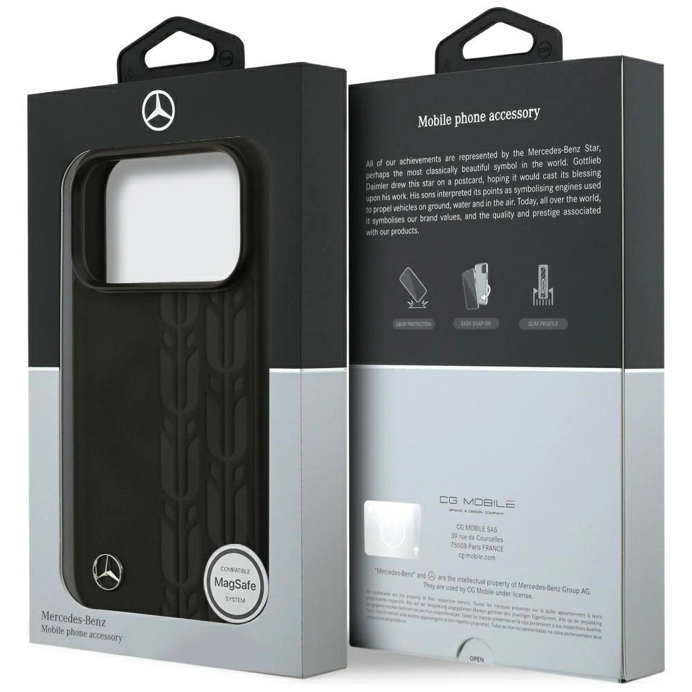Etui Mercedes Leather Laurel Leaves MagSafe na iPhone 17 Pro - czarne – zdjęcie 8