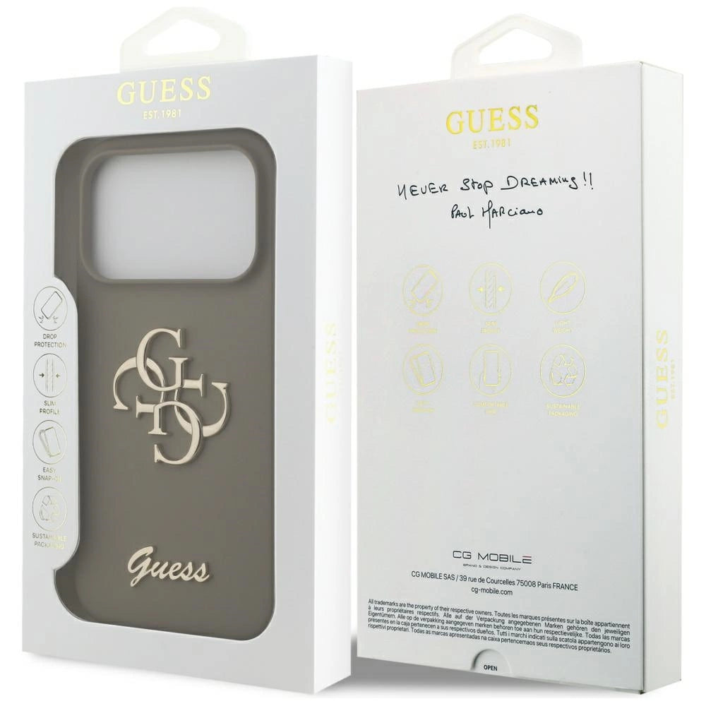 Etui Guess Silicone Big 4G Script na iPhone 17 Pro - brązowe – zdjęcie 8