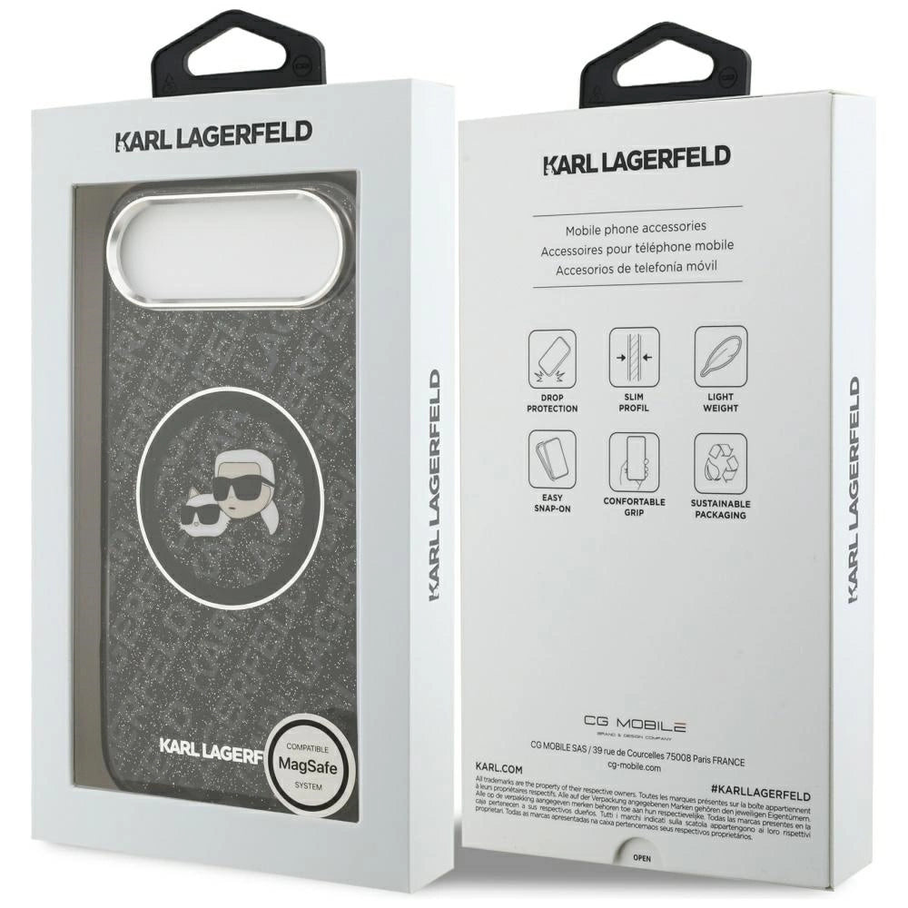 Etui Karl Lagerfeld IML Glitter Karl & Choupette na iPhone Air - czarne – zdjęcie 8