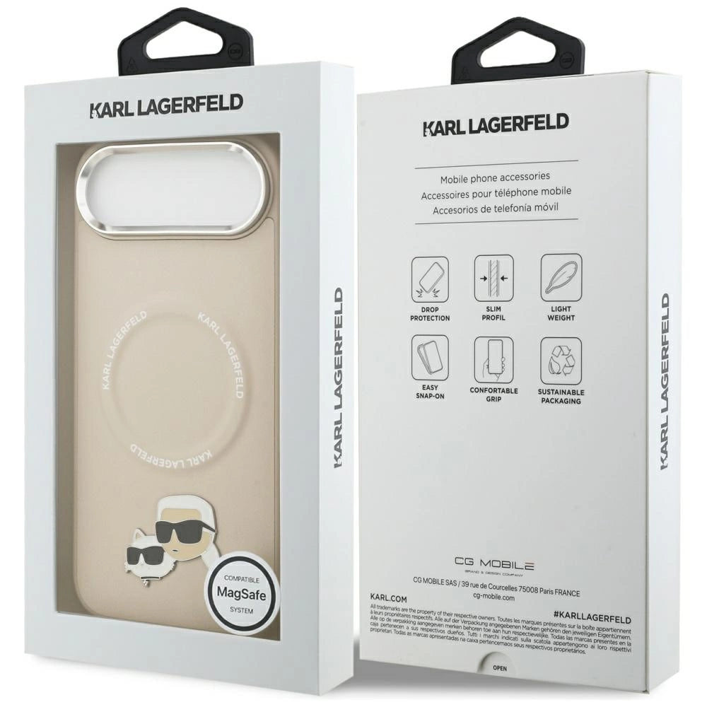 Etui Karl Lagerfeld Karl & Choupette Pins MagSafe do iPhone Air - beżowe – zdjęcie 8